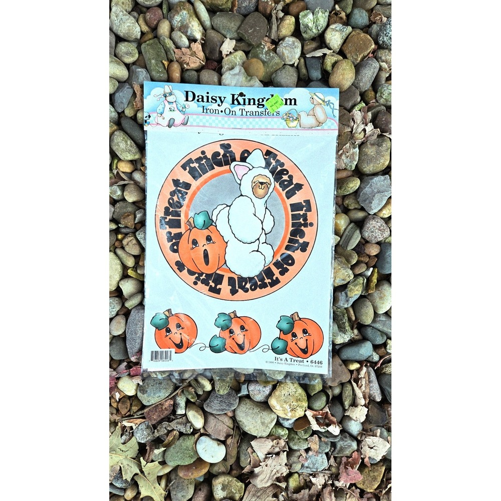 Vintage Daisy Kingdom Trick or Treat Sloth Iron On Transfer Halloween